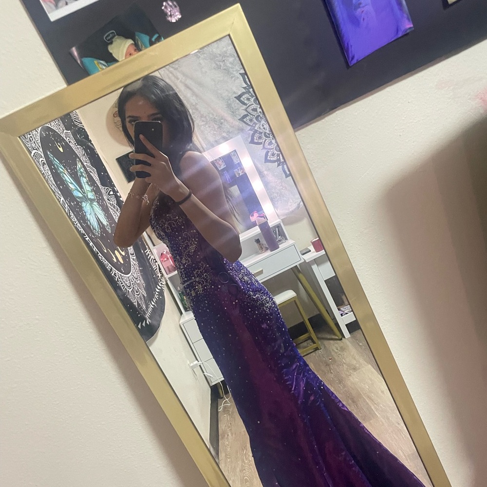 Stunning Purple Strapless Gown